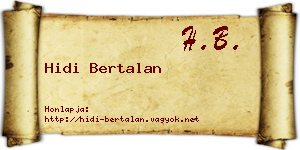 Hidi Bertalan névjegykártya